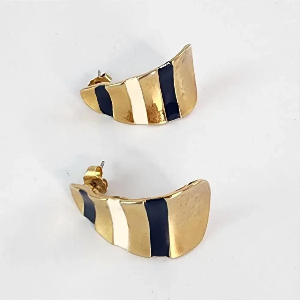 🌻3 for $18 Vintage 80's Gold & Blue Earrings